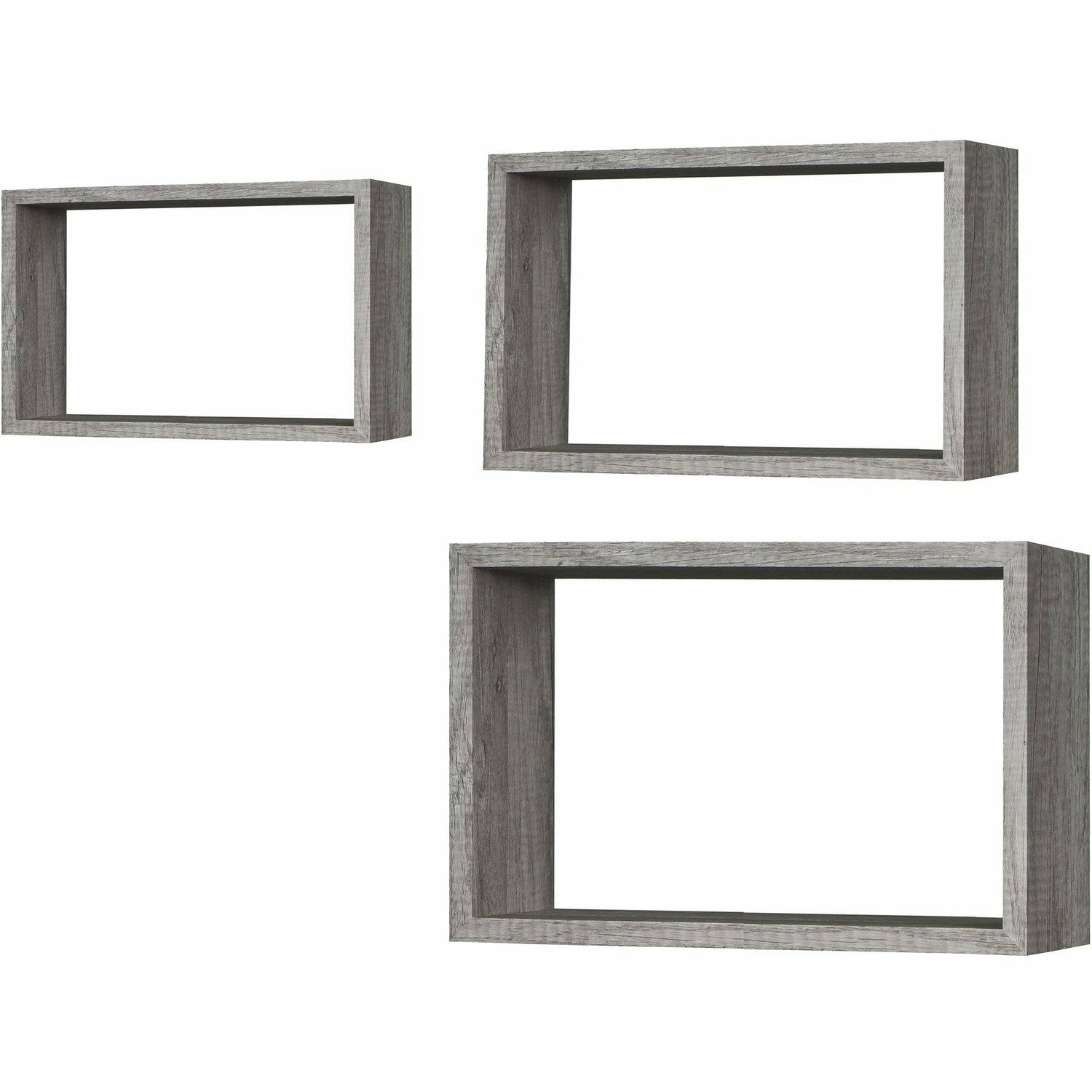 VESTIAMO CASA - Mensole cubo da parete in legno Grigio - set 3 pezzi